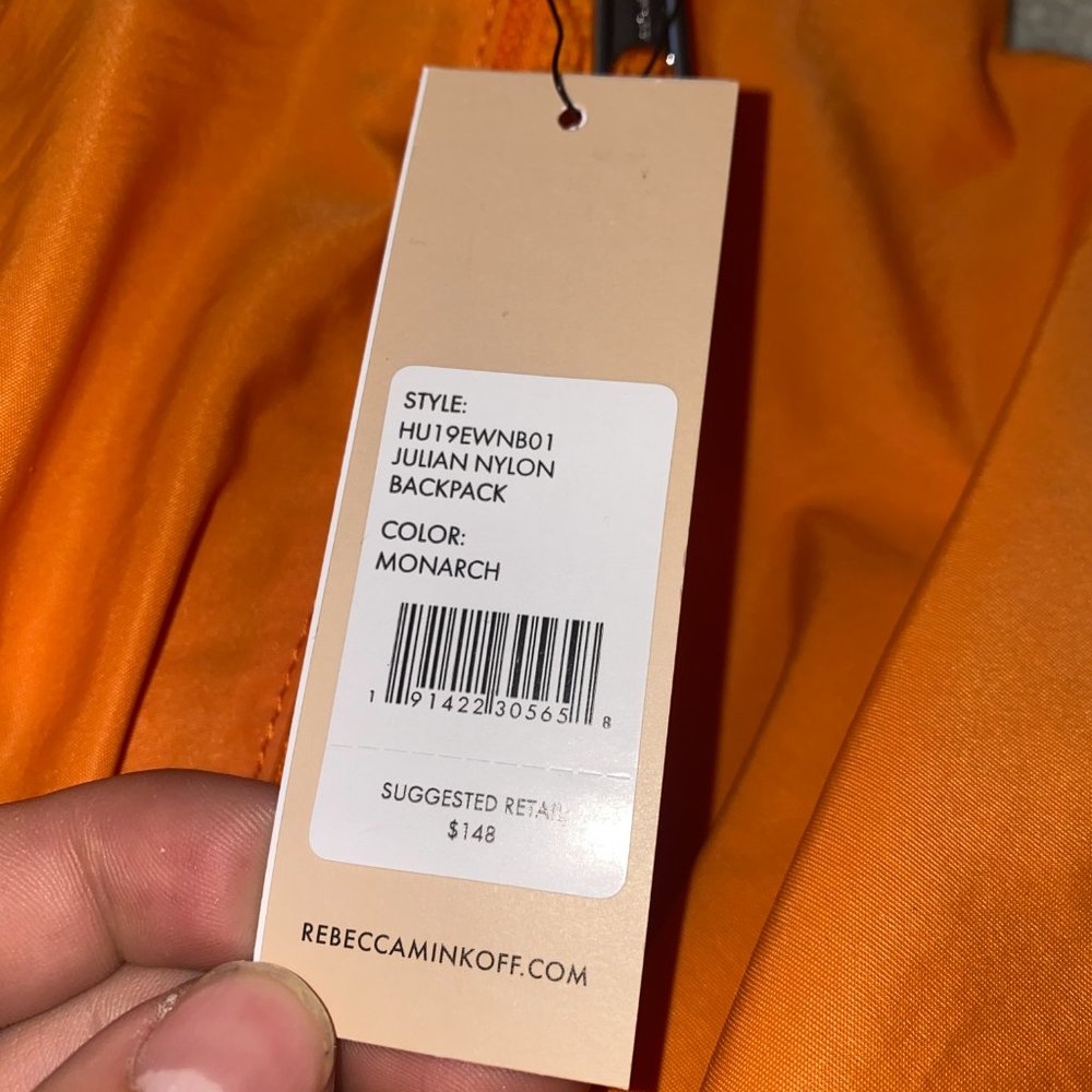 Rebecca Minkoff Julian Nylon Backpack Orange - Picture 6 of 6